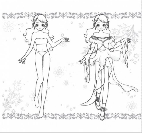 魔法公主時尚變裝貼紙著色本